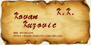 Kovan Kuzović vizit kartica